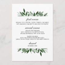 Elegant Greenery Bröllop Menu