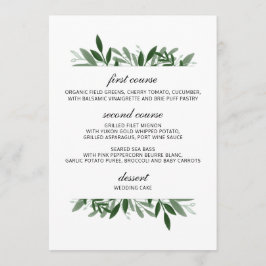 Elegant Greenery Bröllop Menu Meny
