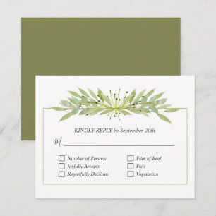 Elegant Greenery Bröllop OSA Kort