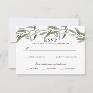 Elegant Greenery Bröllop OSA Kort
