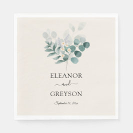 Elegant greenery bröllop pappersservett