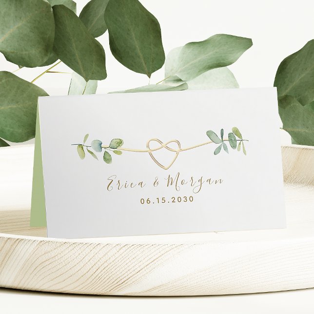 Elegant Greenery Bröllop-platskort Placeringskort (Skapare uppladdad)
