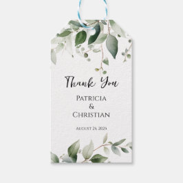 Elegant Greenery Bröllop Presentetikett
