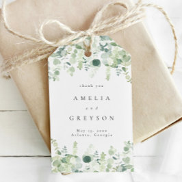 Elegant Greenery Bröllop Tack Presentetikett