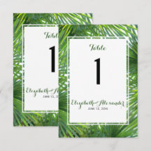 Elegant Greenery Bröllopsbord Nummerkort