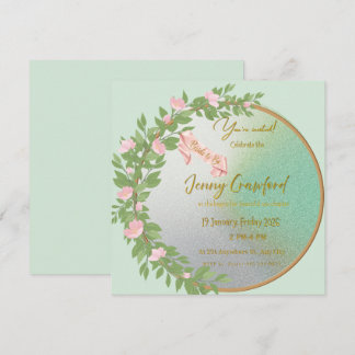 Elegant Greenery Bröllopsdusch-inbjudan | Redigerb Inbjudningar
