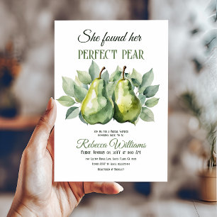 Elegant Greenery Brunch Perfekt Pear Möhippa Inbjudningar