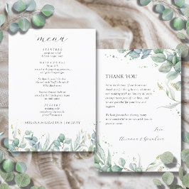 Elegant Greenery Budget Bröllop Tack och Meny