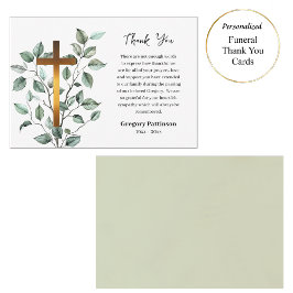 Elegant Greenery Copper Kor katolsk begraver Tack Kort