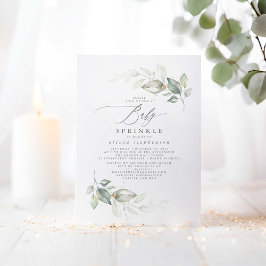 Elegant Greenery Cute Baby Sprinkle Baby Shower Inbjudningar