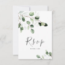 Elegant Greenery Eucalyptus Bröllop OSA Card