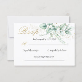 Elegant Greenery Eucalyptus Bröllop OSA Kort