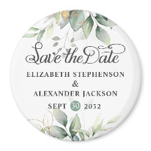 Elegant greenery eucalyptus bröllop spara datum