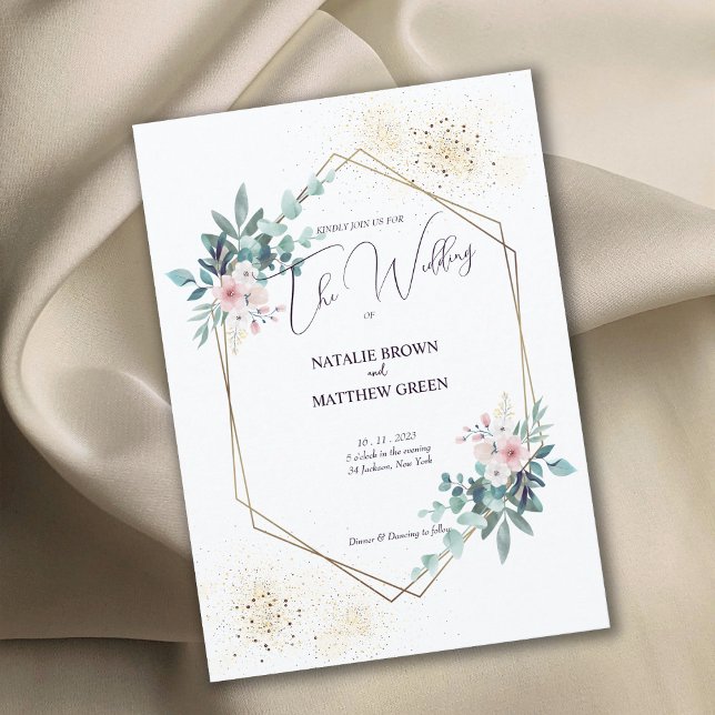 Elegant Greenery Eucalyptus bröllopsinbjudan Inbjudningar (Elegant Greenery Eucalyptus Wedding Invitation)