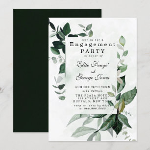 Elegant Greenery Eucalyptus Förlovningsfest Inbjudningar