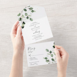 Elegant Greenery Eucalyptus Guld Bröllop