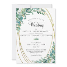 Elegant Greenery Eucalyptus Guld Bröllop