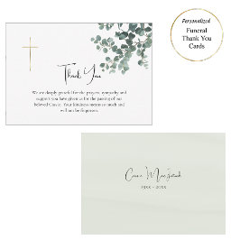 Elegant Greenery Eucalyptus katolsk begraver Tack Kort
