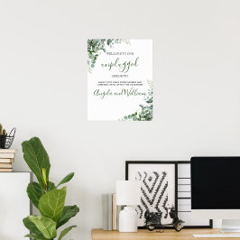 Elegant Greenery Eucalyptus Löv Bröllop Poster