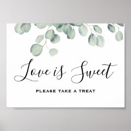 Elegant Greenery Eucalyptus Löv Bröllop Poster