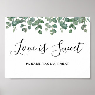Elegant Greenery Eucalyptus Löv Bröllop Poster