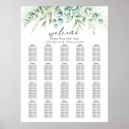 Elegant Greenery Eucalyptus Löv Bröllop säten Poster