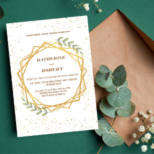 Elegant Greenery Eucalyptus Löv Rustic Bröllop Inbjudningar
