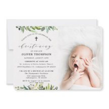 Elegant Greenery Eucalyptus Photo Christening