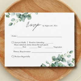 Elegant Greenery Eucalyptus-skript bröllop OSA Kort