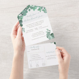 Elegant Greenery Eucalyptus Utandning Bröllop