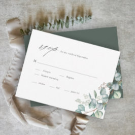 Elegant Greenery Eucalyptus Watercolor Bröllop OSA Kort