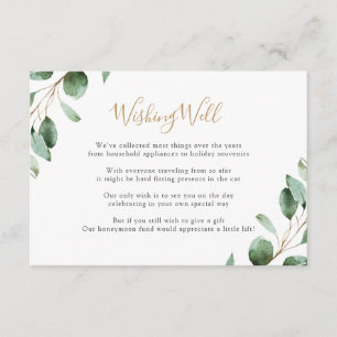 Elegant Greenery Eucalyptus Wishing well Tilläggskort