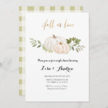 Elegant Greenery Fall in Kärlek Par Shower