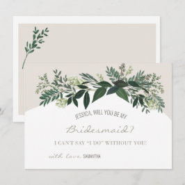 Elegant Greenery Fern kommer att bli MyBridesmaid Kort
