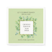 Elegant Greenery Födelsedagsfest Personlig