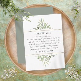 Elegant Greenery Foliage Bröllop Tack Placeringskort