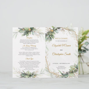 Elegant greenery foliage faux guld ram Ceremony