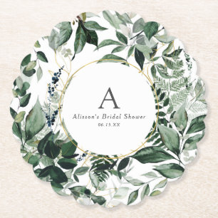 Elegant Greenery Foliage-möhippa brunch Underlägg Papper
