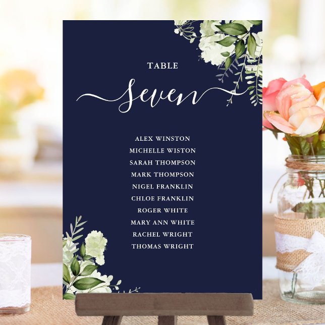 Elegant Greenery Foliage Seite Plan Bordsnummer (Elegant Greenery Foliage Seating Plan Table Number)