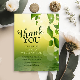 Elegant Greenery Funeral Memorial Tack Kort