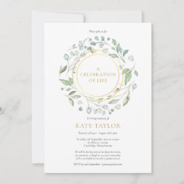 Elegant Greenery Garland Guld Firande i Life Inbjudningar