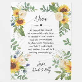 Elegant Greenery Grandma Nana Grandchildren Quote Fleecefilt