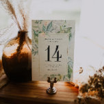 Elegant Greenery Guld Bröllop Bordsnummer<br><div class="desc">Bordsnumren förbättrar utseendet på matbordet och sätter den avslutande beröringen på din speciella dag. Skriv ut personlig på namn eller siffror på borden. Utskrift på dubbla ingår i pris. Lägg till anpassningsbarnas ordalydelse i den här designen genom att använda rutorna "Redigera den här designmallen" på objektets höger eller klicka på...</div>