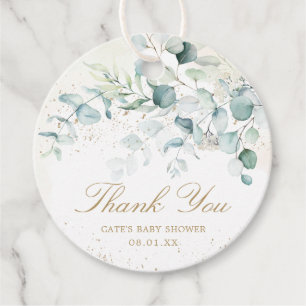 Elegant Greenery Guld Eucalyptus Baby Shower Gåvor Etiketter