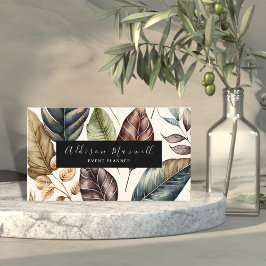 Elegant Greenery Guld Löv Visitkort