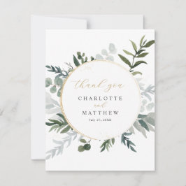 Elegant Greenery Guld  Tack Kort