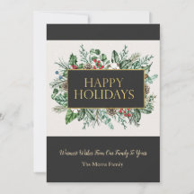 Elegant Greenery-julkort