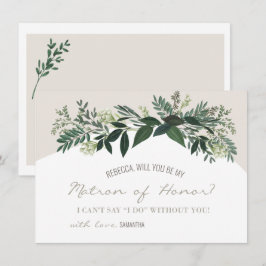 Elegant Greenery kan du bli min hedersbetygelse Kort