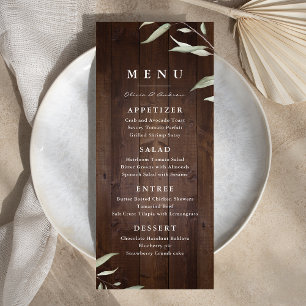 Elegant greenery ladwood county rustic bröllop meny