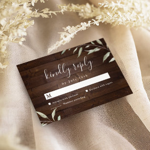 Elegant greenery ladwood county rustic bröllop OSA kort